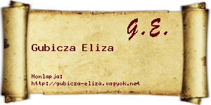 Gubicza Eliza névjegykártya